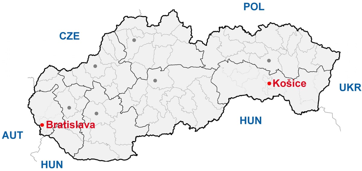 지도 kosice 슬로바키아