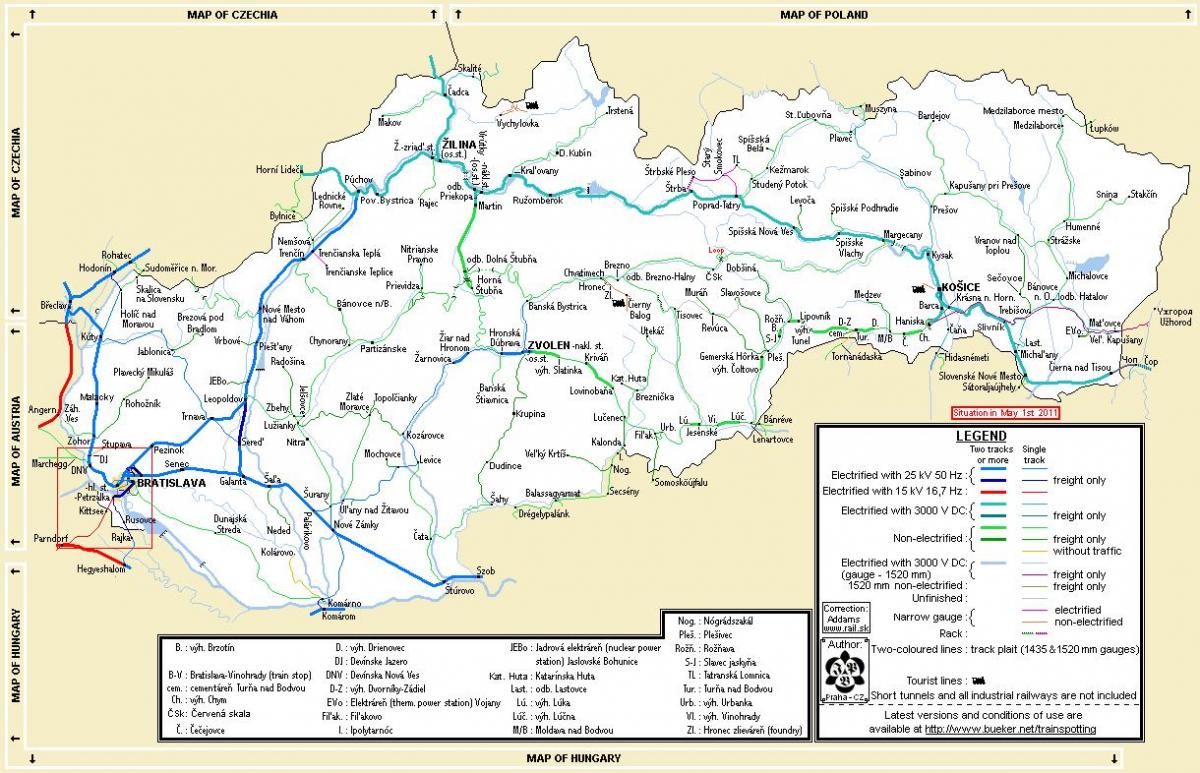 슬로바키아 기차 맵