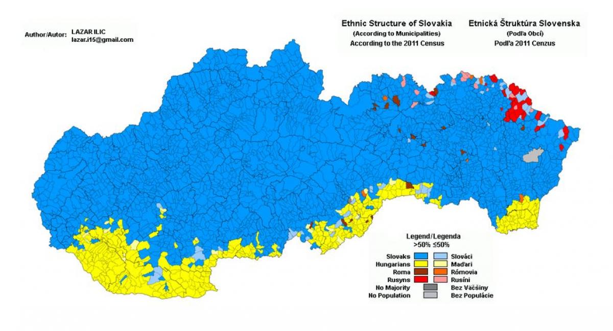 지도 슬로바키아의 민족