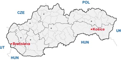 지도 kosice 슬로바키아